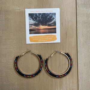 Brand New Beaded Hoop Earrings